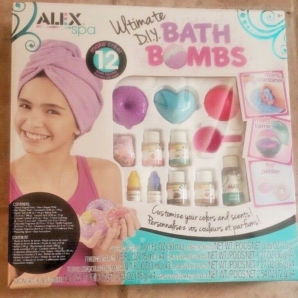 Alex Spa ULTIMATE DIY Bath Bomb Donuts 12 BATH BOMBS NIB